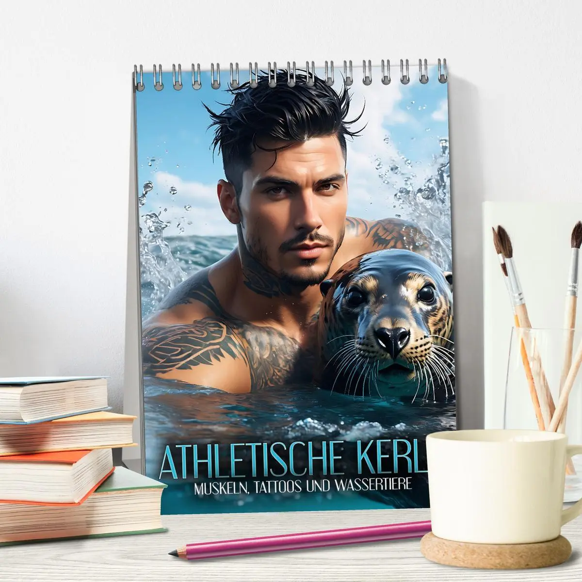 Bild: 9783516280821 | Athletische Kerle - Muskeln, Tattoos und Wassertiere (Tischkalender...