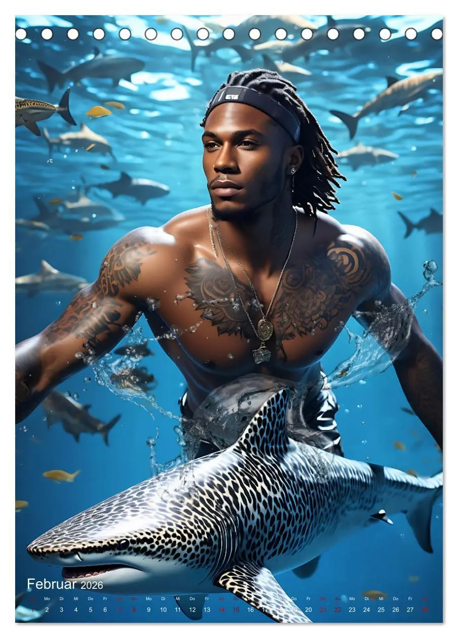 Bild: 9783516280821 | Athletische Kerle - Muskeln, Tattoos und Wassertiere (Tischkalender...