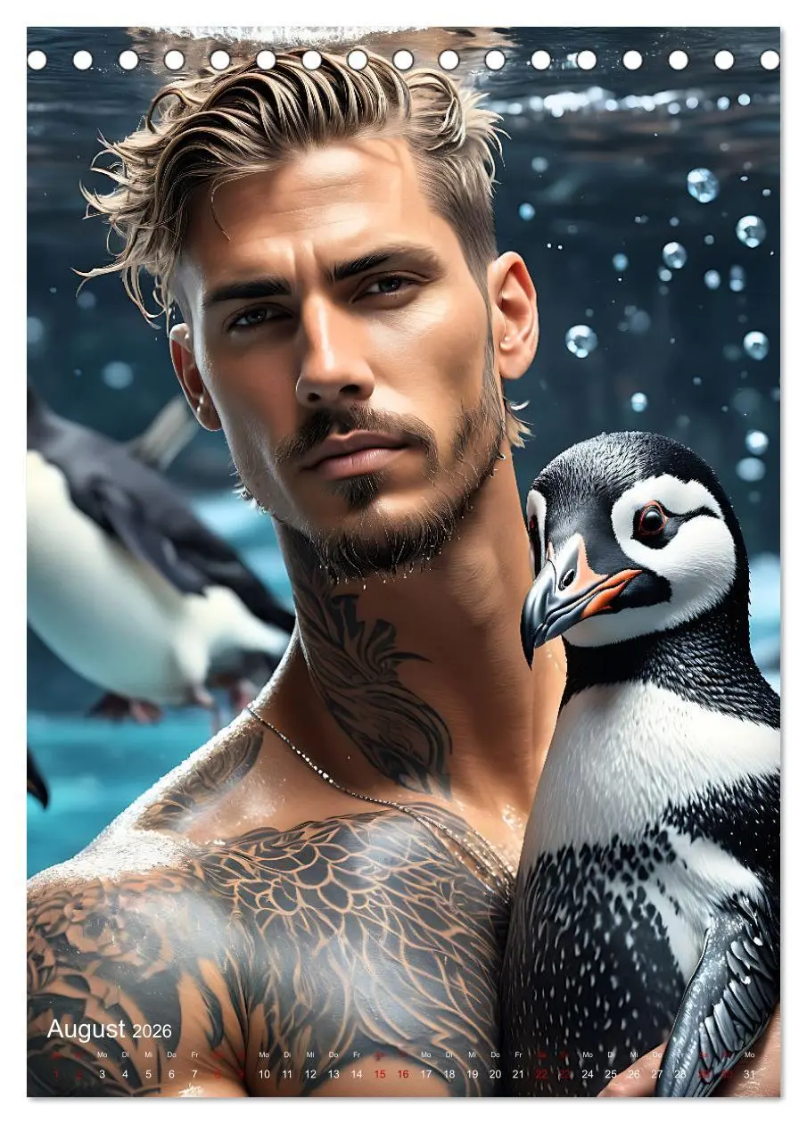 Bild: 9783516280821 | Athletische Kerle - Muskeln, Tattoos und Wassertiere (Tischkalender...