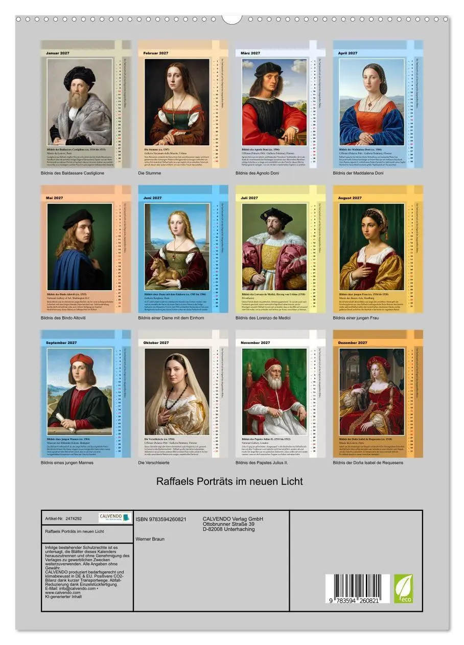 Bild: 9783594260821 | Raffaels Porträts im neuen Licht (hochwertiger Premium Wandkalender...