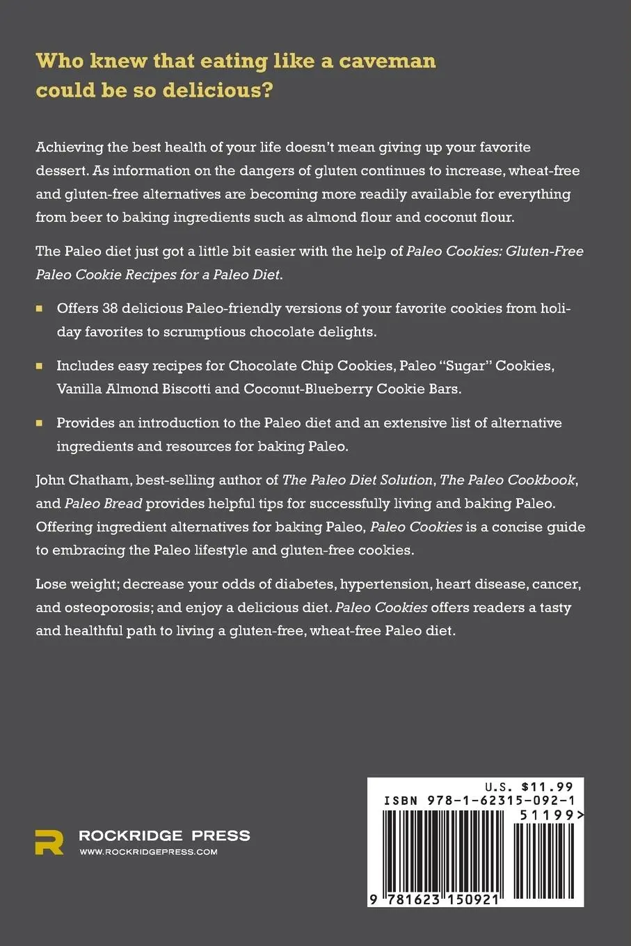 Rückseite: 9781623150921 | Paleo Cookies | Gluten-Free Paleo Cookie Recipes for a Paleo Diet