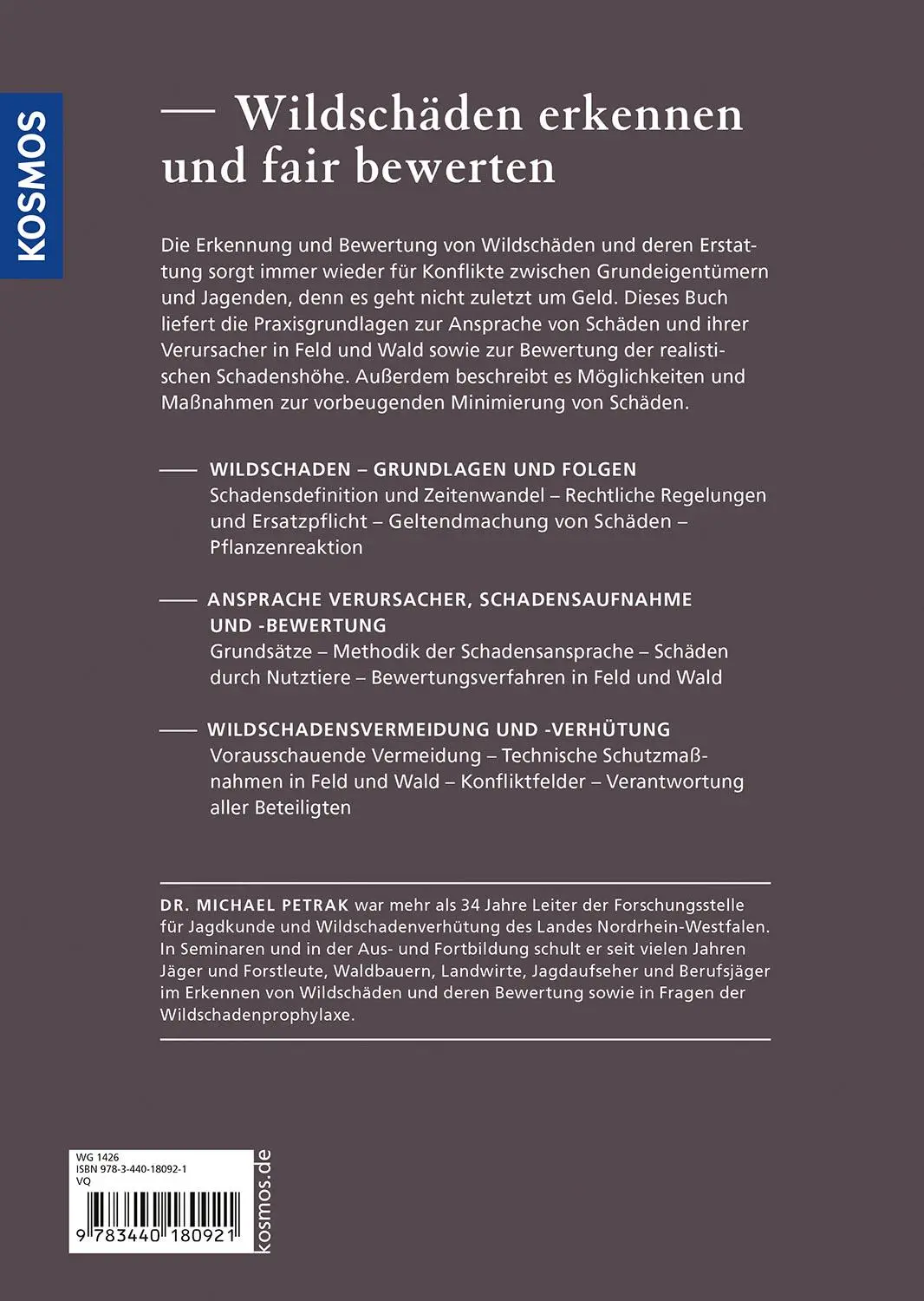 Rückseite: 9783440180921 | Wildschäden | Michael Petrak | Buch | 160 S. | Deutsch | 2025
