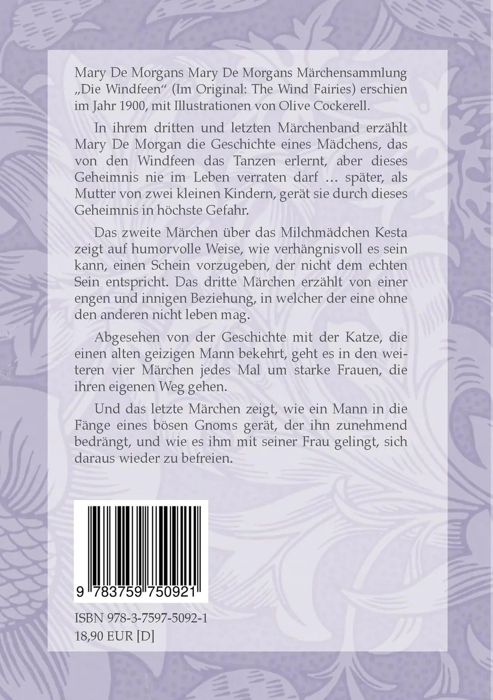 Rückseite: 9783759750921 | Die Windfeen und andere Märchen | Mary De Morgan | Taschenbuch | 2024