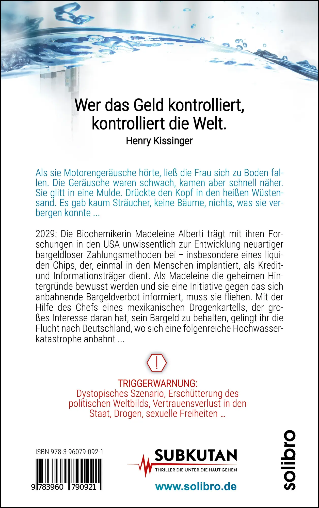 Rückseite: 9783960790921 | Liquid | Thriller | Herbert Genzmer | Taschenbuch | Subkutan | 432 S.