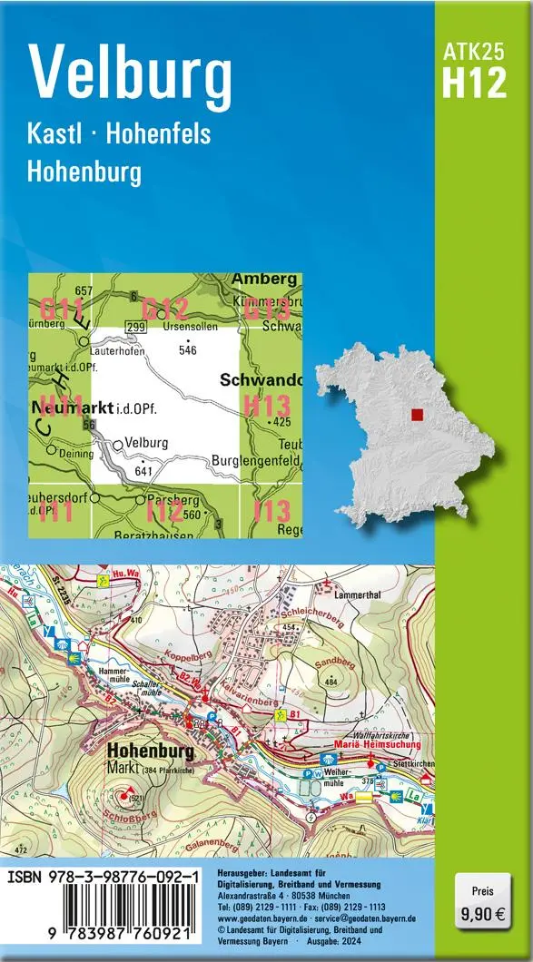 Rückseite: 9783987760921 | ATK25-H12 Velburg (Amtliche Topographische Karte 1:25000) | Deutsch