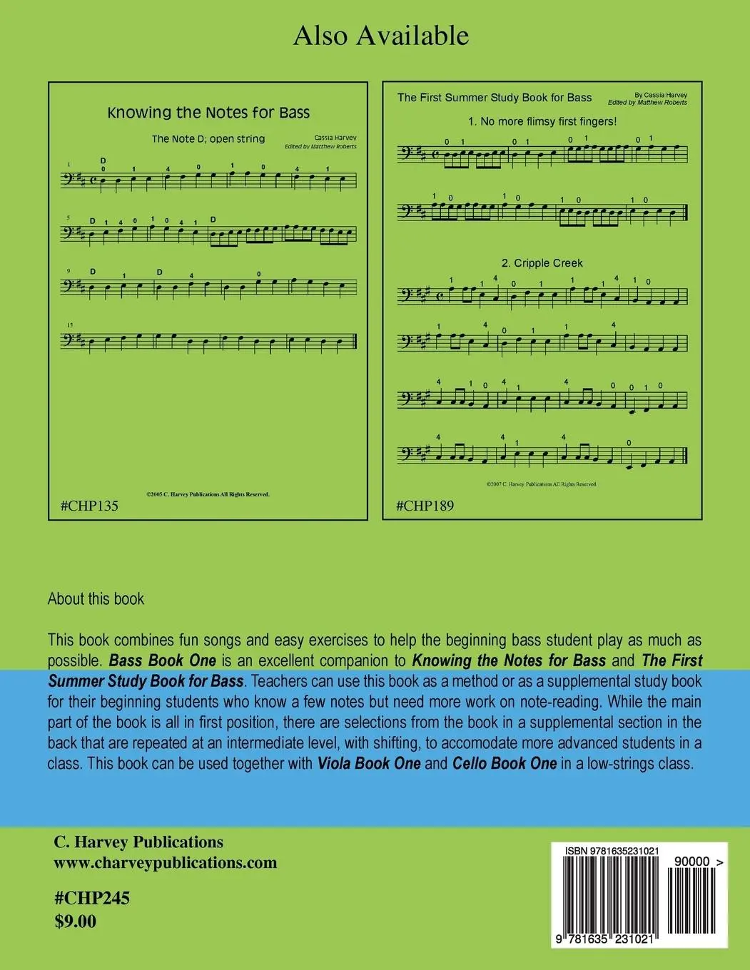 Rückseite: 9781635231021 | Bass Book One | Cassia Harvey | Taschenbuch | Kartoniert / Broschiert