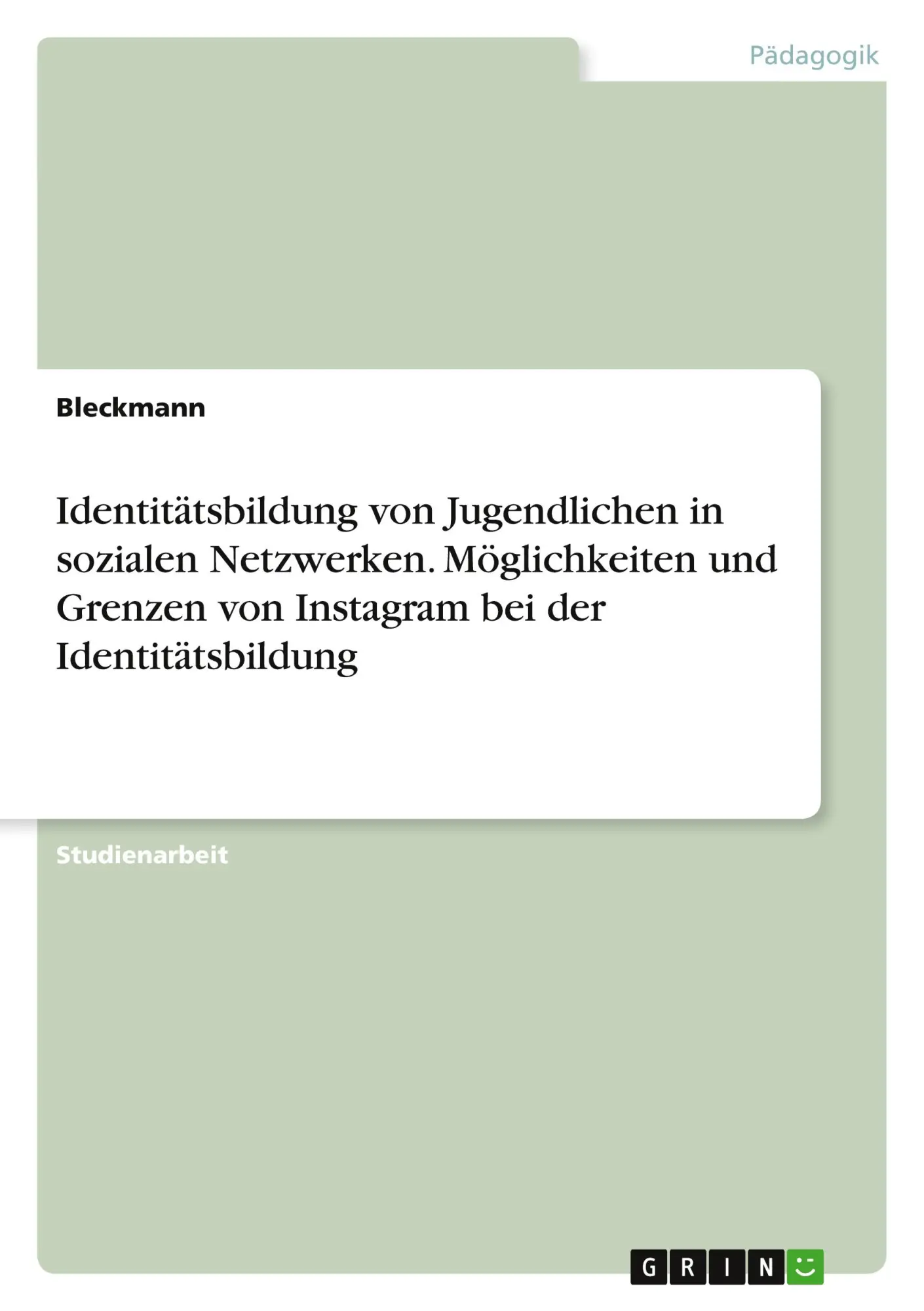 Cover: 9783346191021 | Identitätsbildung von Jugendlichen in sozialen Netzwerken....