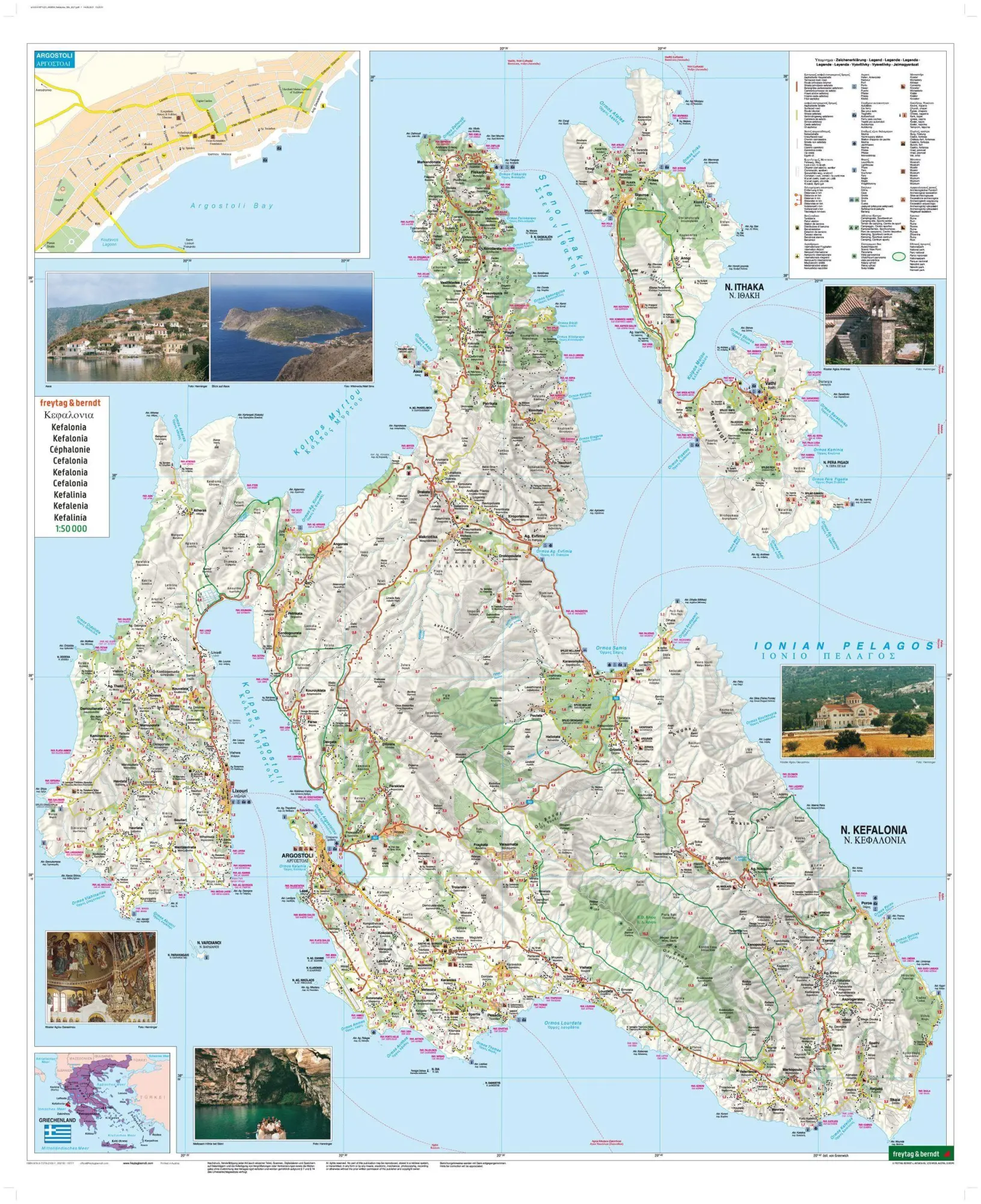 Bild: 9783707921021 | Kefalonia, Straßenkarte 1:50.000, freytag &amp; berndt | (Land-)Karte