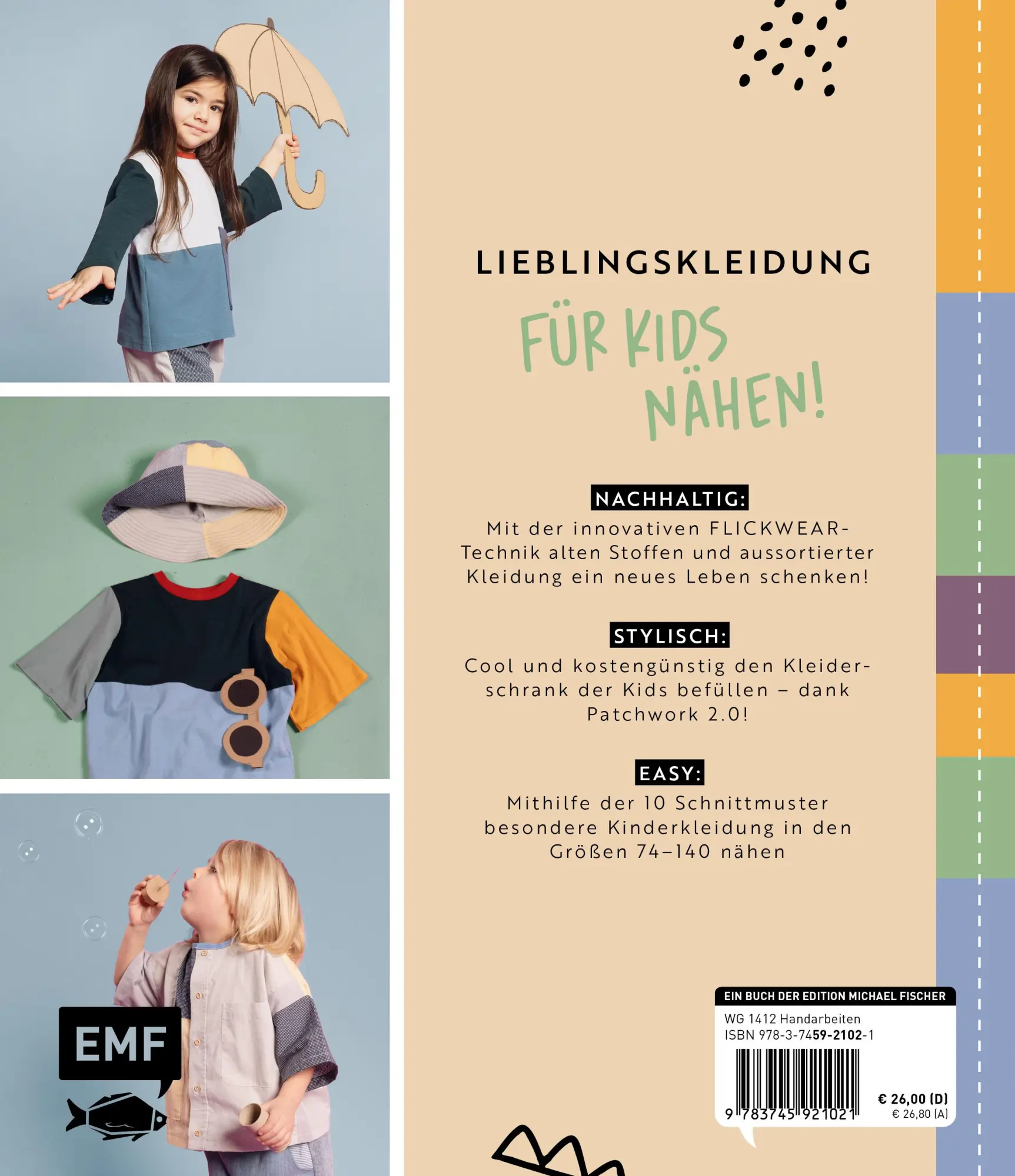 Rückseite: 9783745921021 | Patchwork - Kinderkleidung nähen | Lisa Eichas | Buch | 128 S. | 2025