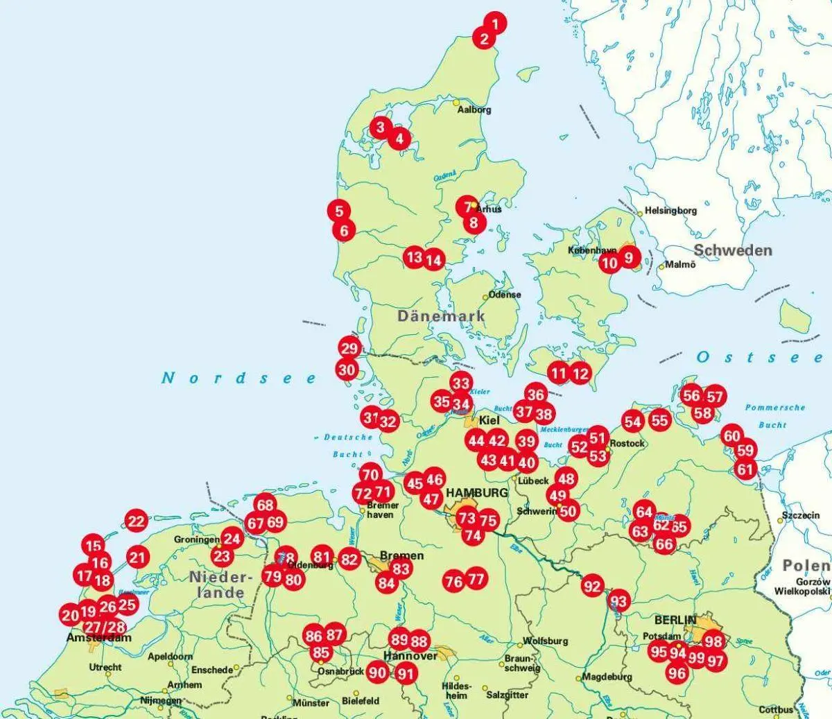 Bild: 9783969901021 | Die 99 schönsten Radtouren für Camper in Norddeutschland, Dänemark...
