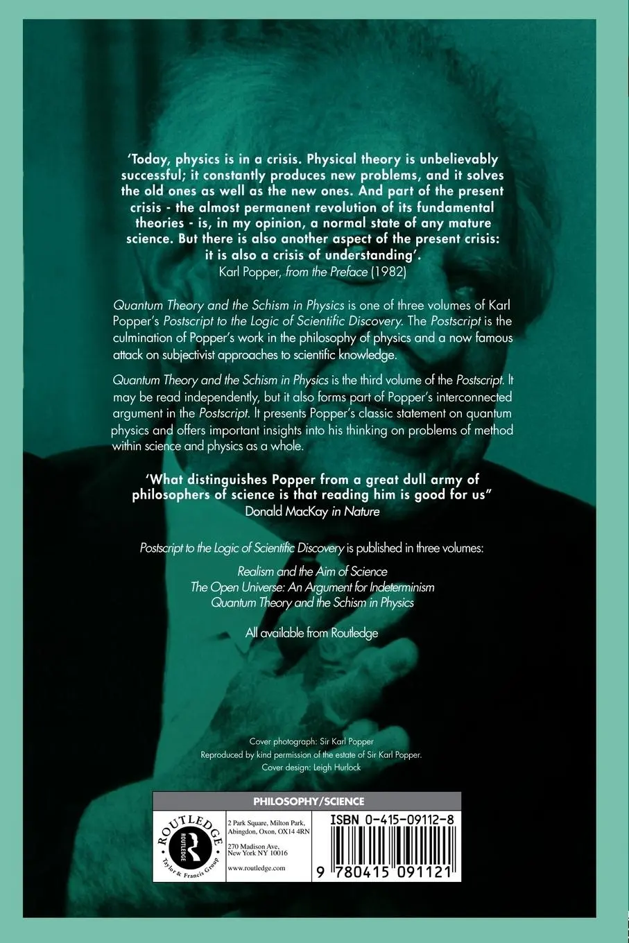 Rückseite: 9780415091121 | Quantum Theory and the Schism in Physics | Karl Popper | Taschenbuch