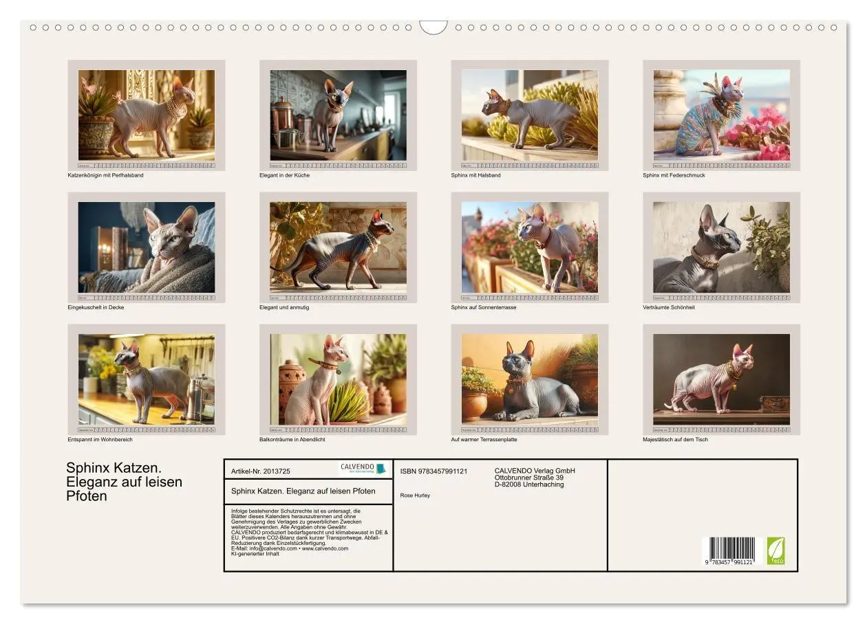 Bild: 9783457991121 | Sphinx Katzen. Eleganz auf leisen Pfoten (Wandkalender 2026 DIN A2...