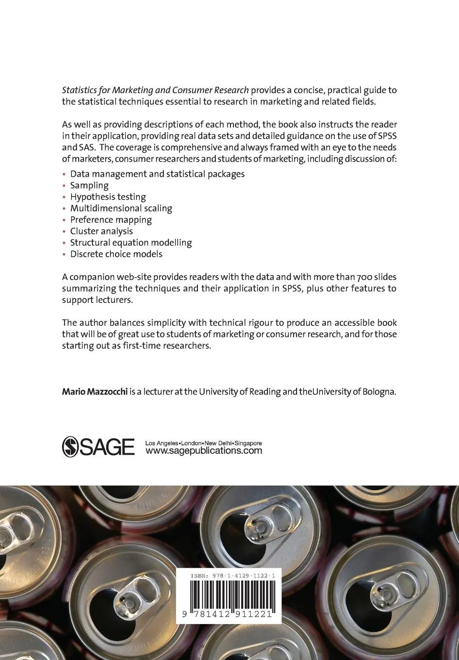 Rückseite: 9781412911221 | Statistics for Marketing and Consumer Research | Mario Mazzocchi