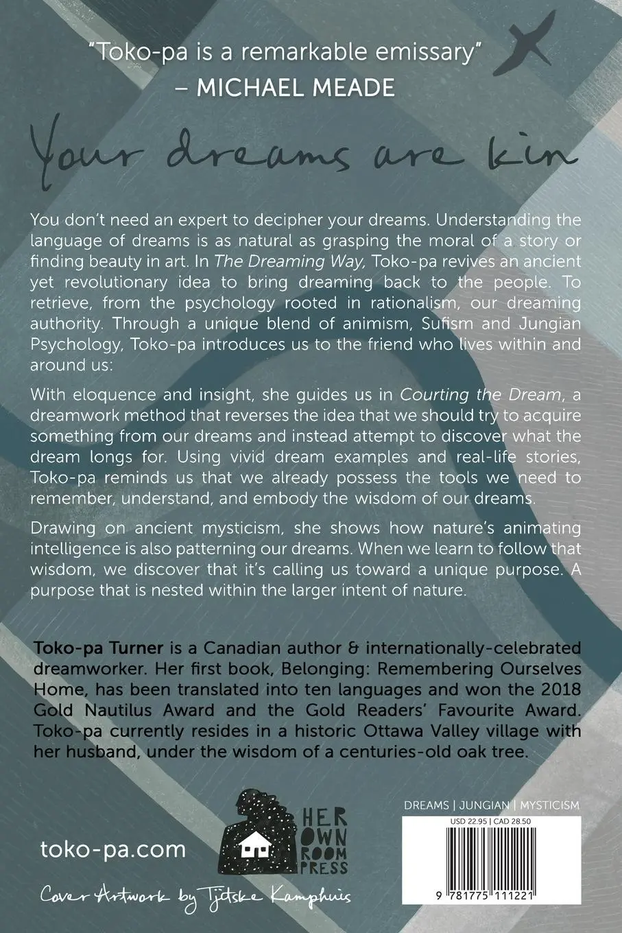 Rückseite: 9781775111221 | The Dreaming Way | Courting the Wisdom of Dreams | Toko-Pa Turner