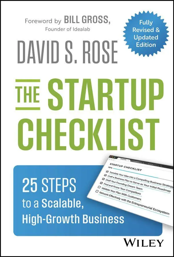 Cover: 9781394331321 | The Startup Checklist | 25 Steps to a Scalable, High-Growth Business