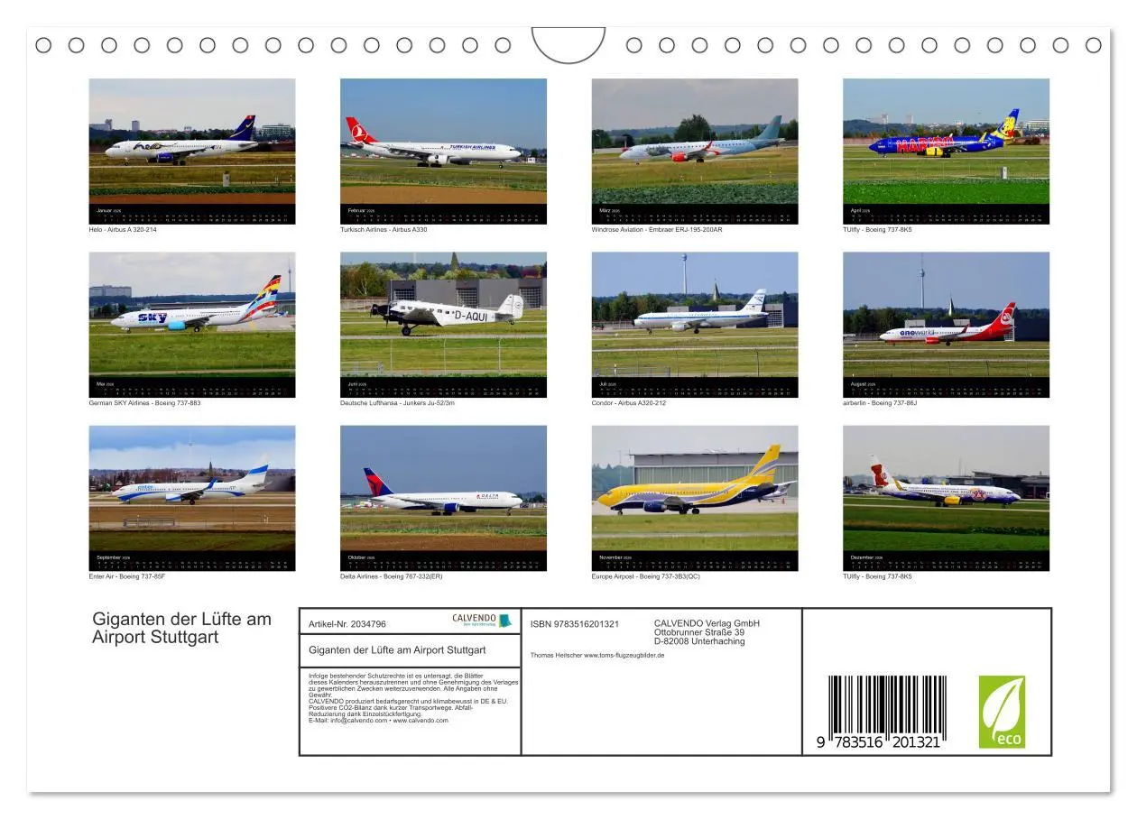 Bild: 9783516201321 | Giganten der Lüfte am Airport Stuttgart (Wandkalender 2026 DIN A4...