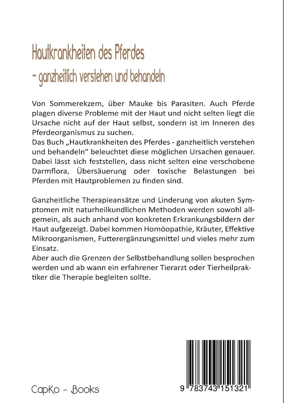 Rückseite: 9783743151321 | Hautkrankheiten des Pferdes | ganzheitlich verstehen und behandeln
