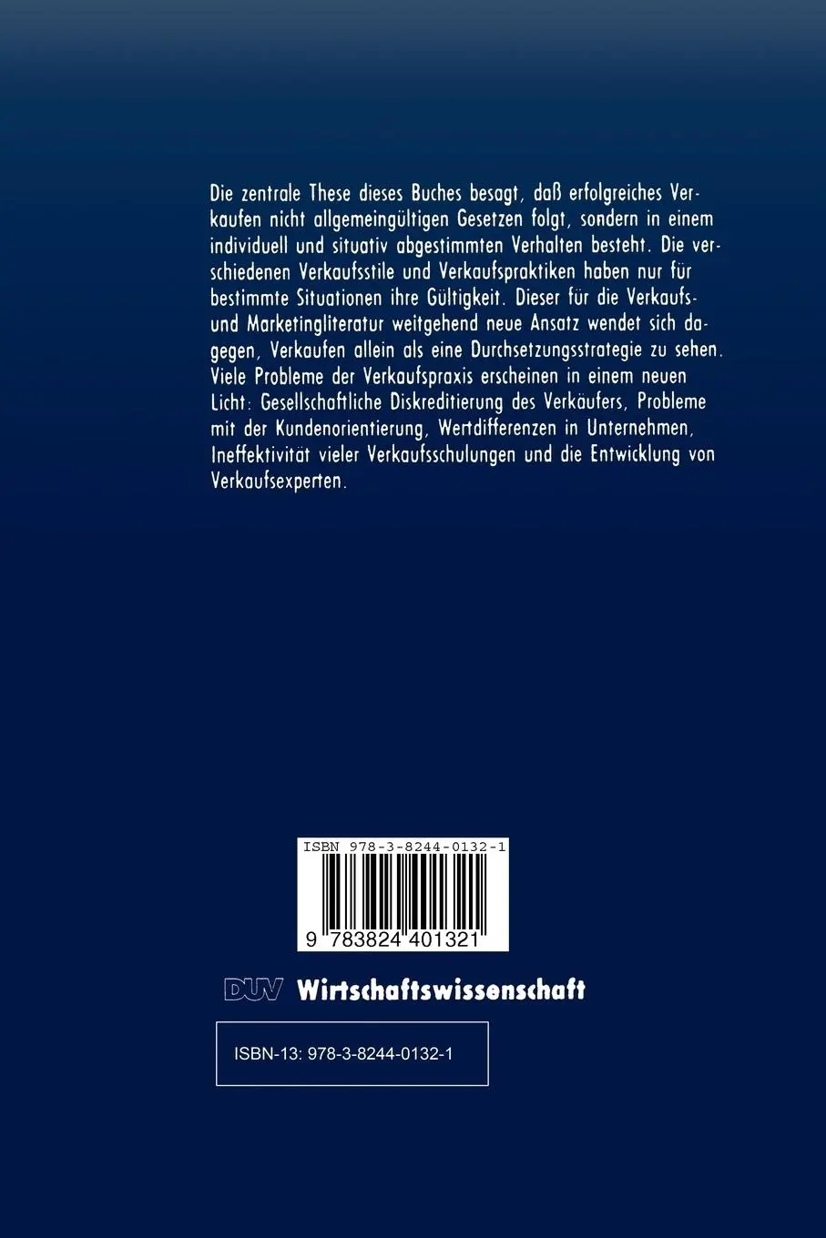 Rückseite: 9783824401321 | Philosophie des Verkaufens | Ein situativer Ansatz | Jürgen Kramer