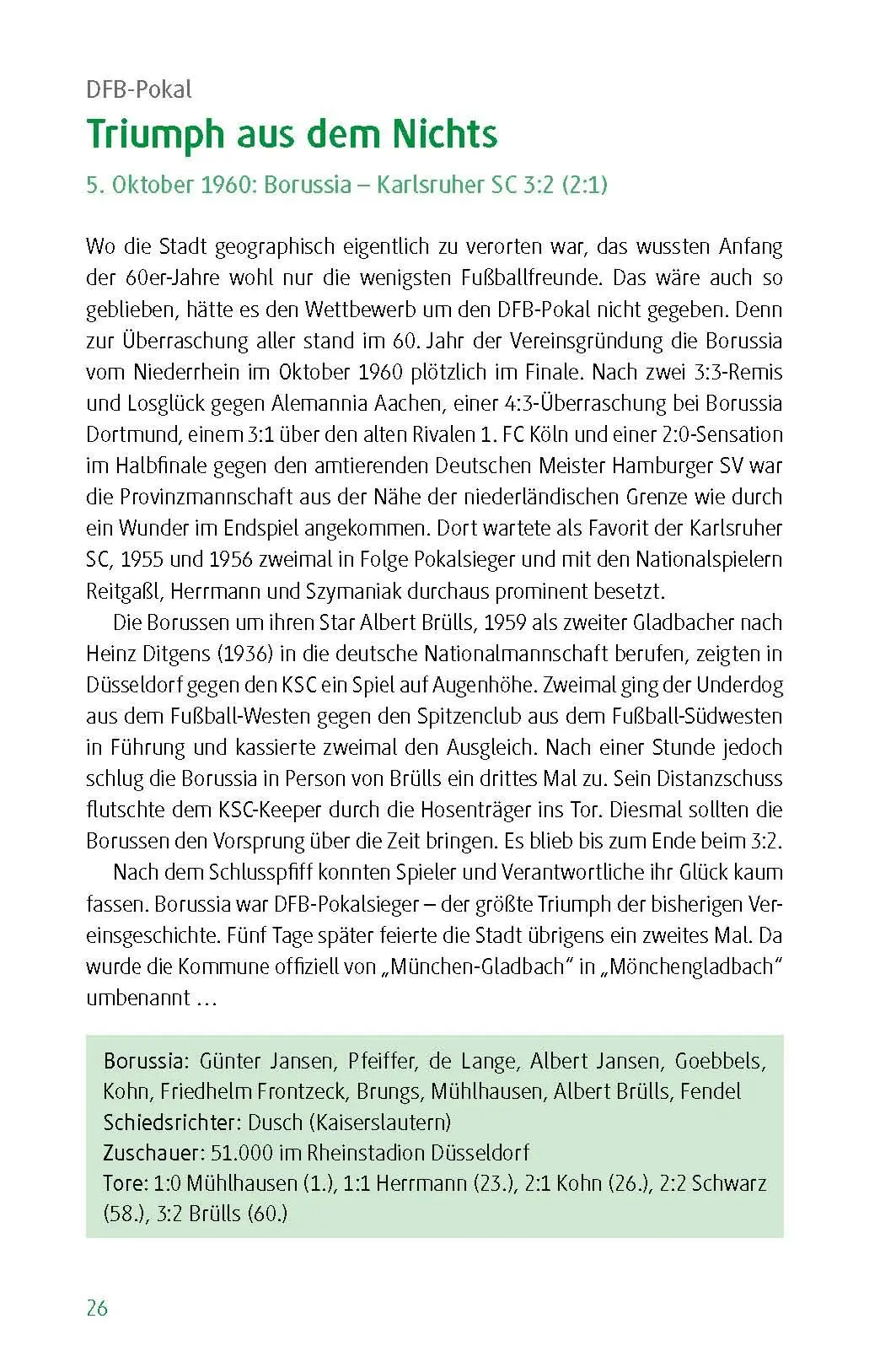 Bild: 9783964231321 | Borussia Mönchengladbach - die 100 wichtigsten Spiele | Holger Jenrich