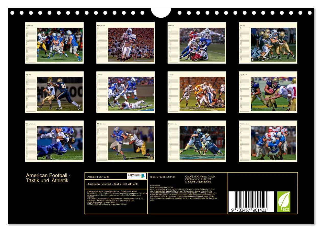 Bild: 9783457961421 | American Football - Taktik und Athletik (Wandkalender 2026 DIN A4...