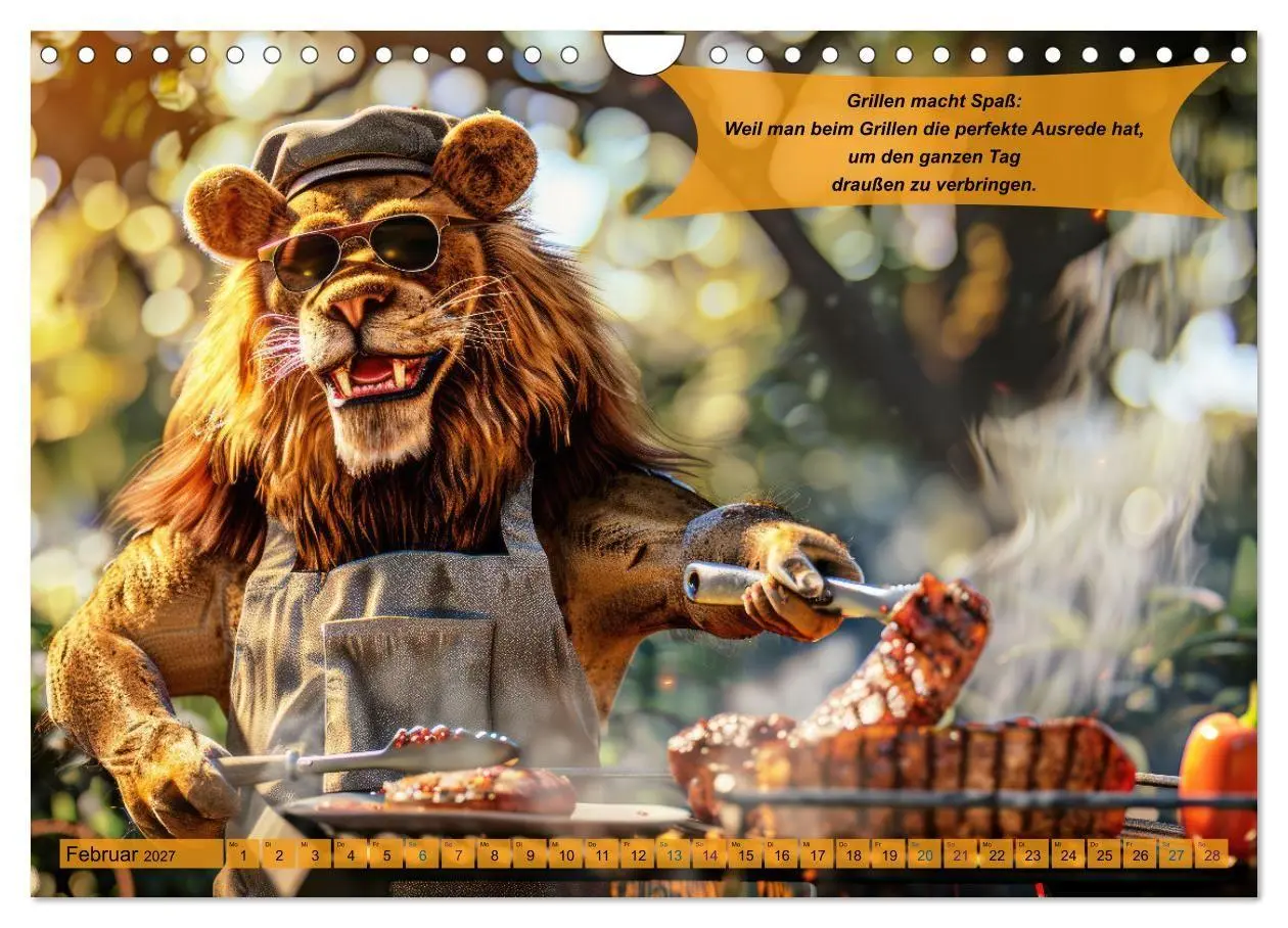 Bild: 9783569071421 | Tierisch lustige Grillmeister (Wandkalender 2027 DIN A4 quer),...
