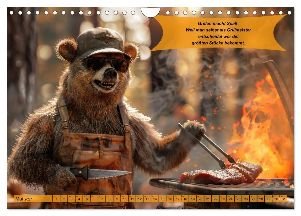 Bild: 9783569071421 | Tierisch lustige Grillmeister (Wandkalender 2027 DIN A4 quer),...