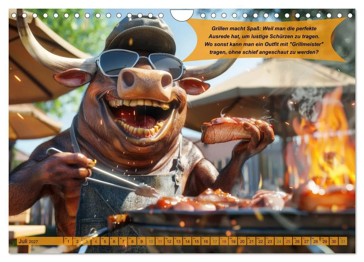 Bild: 9783569071421 | Tierisch lustige Grillmeister (Wandkalender 2027 DIN A4 quer),...