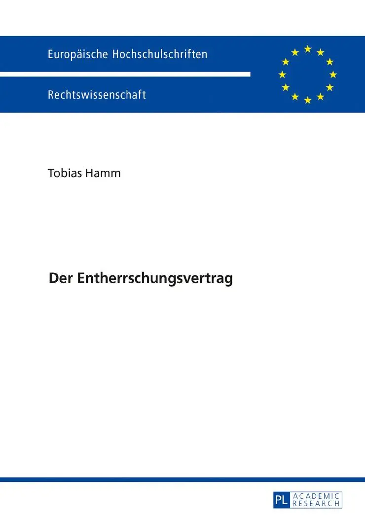 Cover: 9783631721421 | Der Entherrschungsvertrag | Tobias Hamm | Buch | Gebunden | Deutsch