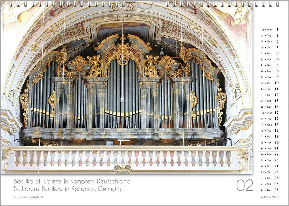Bild: 9783969031421 | Der Orgelkalender, ein Musik-Kalender 2027, DIN A3 | Peter Bach Jr.