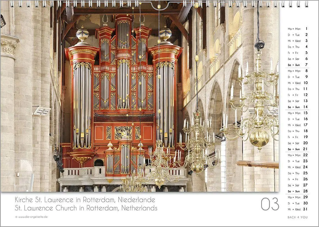 Bild: 9783969031421 | Der Orgelkalender, ein Musik-Kalender 2027, DIN A3 | Peter Bach Jr.