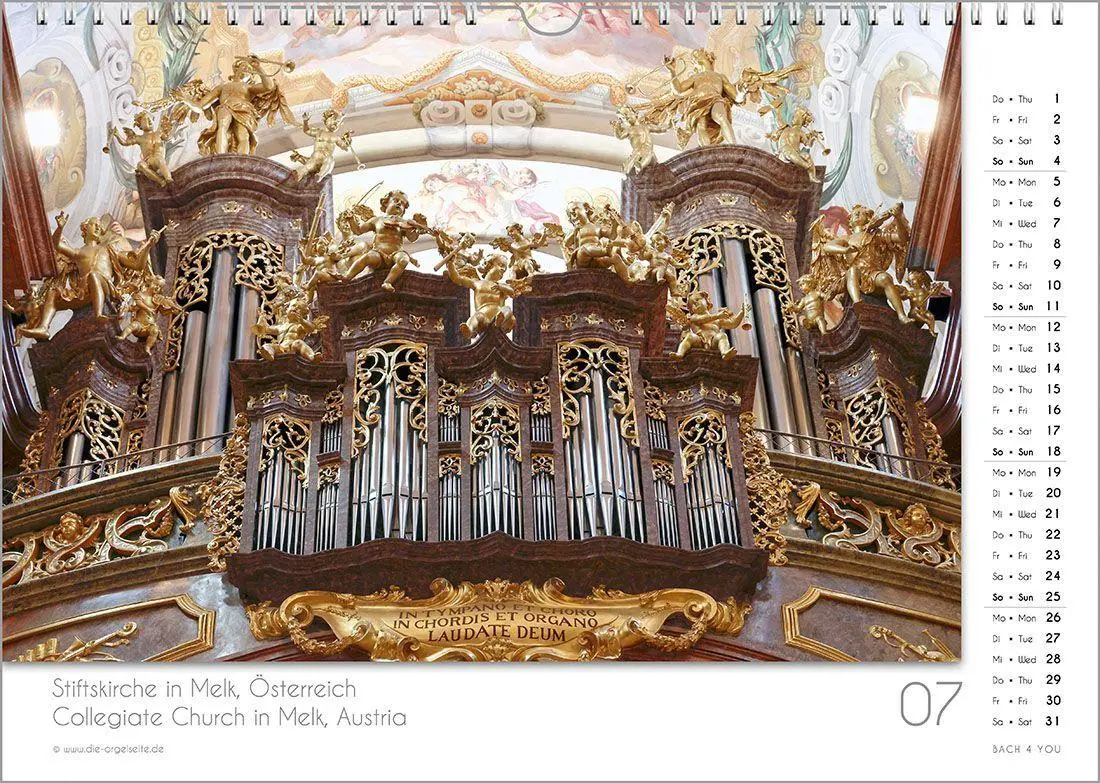 Bild: 9783969031421 | Der Orgelkalender, ein Musik-Kalender 2027, DIN A3 | Peter Bach Jr.