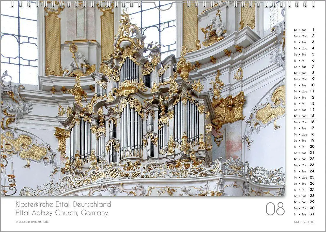 Bild: 9783969031421 | Der Orgelkalender, ein Musik-Kalender 2027, DIN A3 | Peter Bach Jr.
