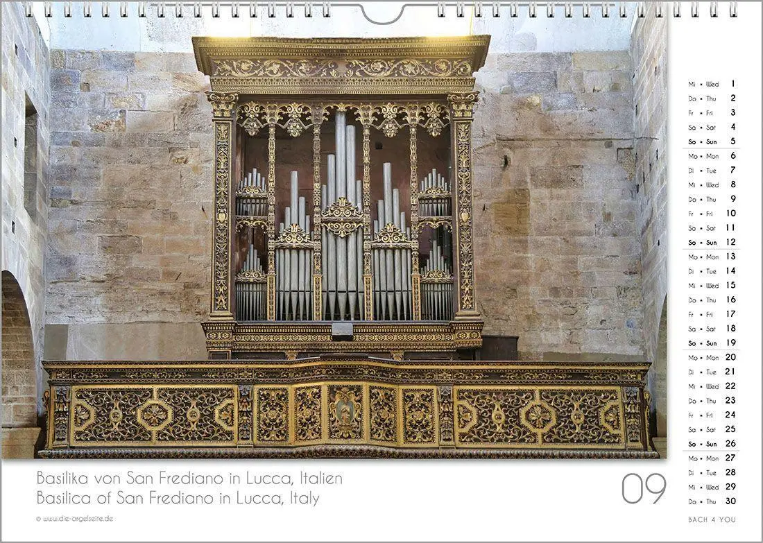 Bild: 9783969031421 | Der Orgelkalender, ein Musik-Kalender 2027, DIN A3 | Peter Bach Jr.
