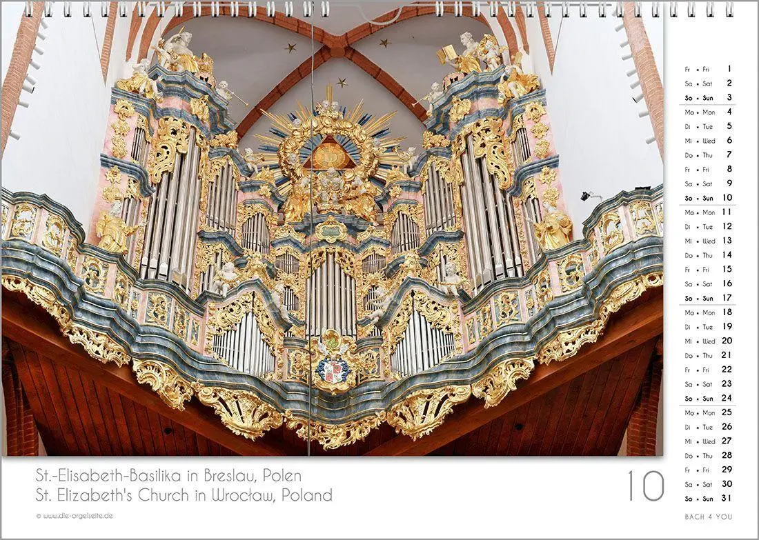 Bild: 9783969031421 | Der Orgelkalender, ein Musik-Kalender 2027, DIN A3 | Peter Bach Jr.