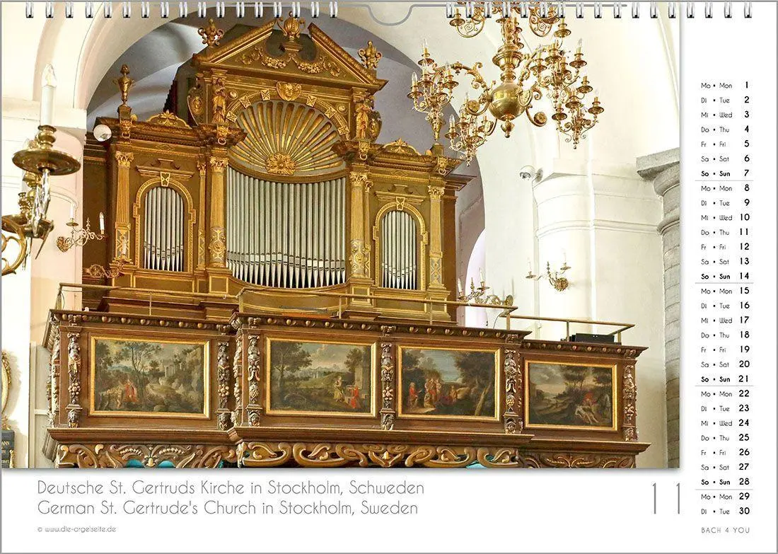 Bild: 9783969031421 | Der Orgelkalender, ein Musik-Kalender 2027, DIN A3 | Peter Bach Jr.