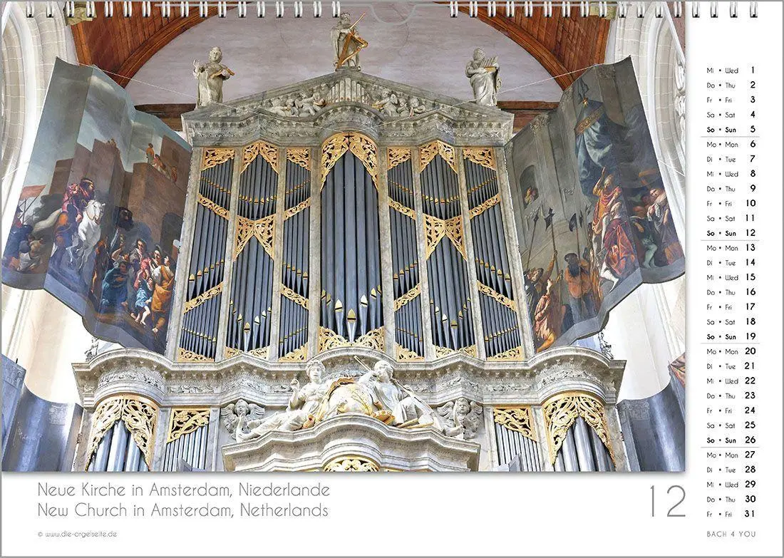 Bild: 9783969031421 | Der Orgelkalender, ein Musik-Kalender 2027, DIN A3 | Peter Bach Jr.