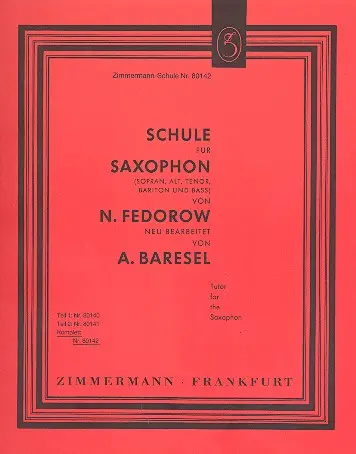 Cover: 9790010801421 | Schule Fur Saxophone (Compleet) | kplt. | N. Fedorow | Schulen | Buch