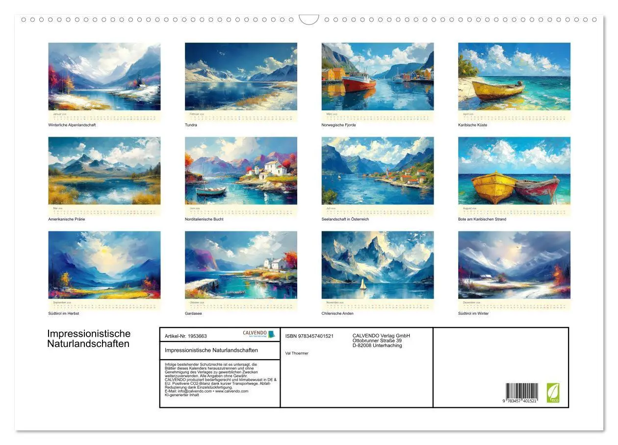 Bild: 9783457401521 | Impressionistische Naturlandschaften (Wandkalender 2026 DIN A2...