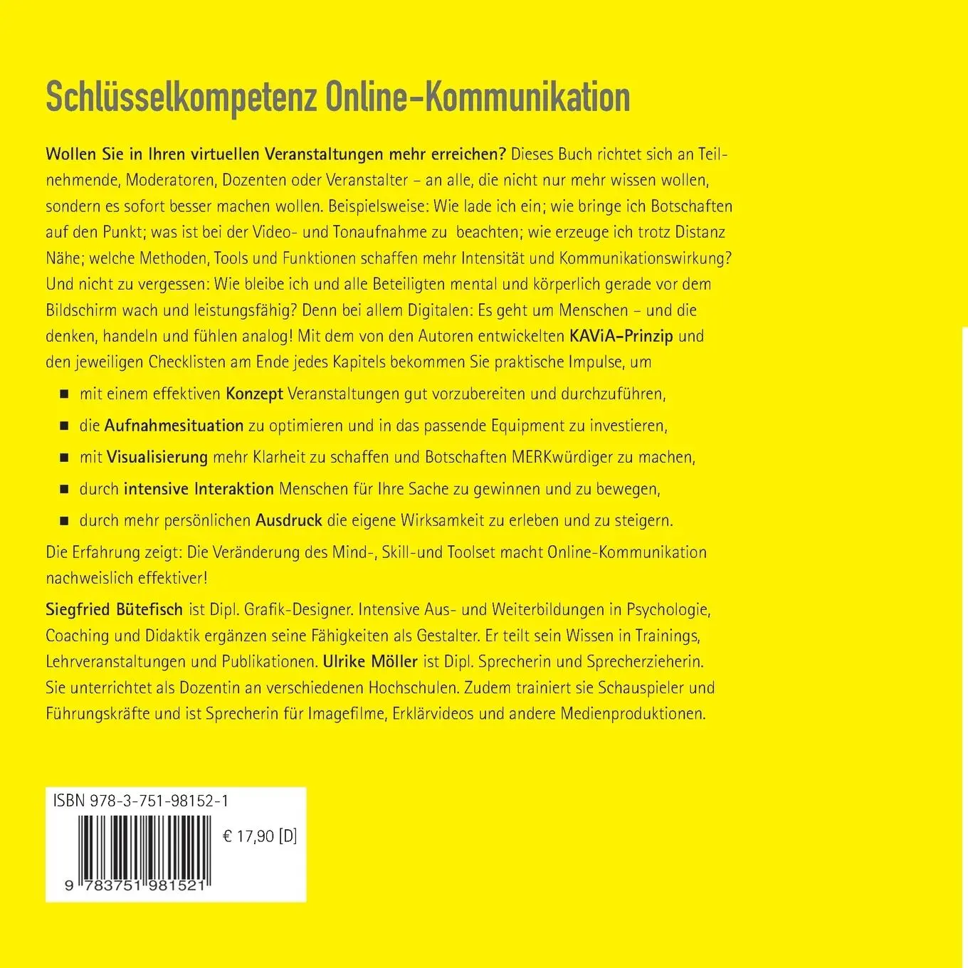 Rückseite: 9783751981521 | Fit für Online-Meetings | Siegfried Bütefisch (u. a.) | Taschenbuch