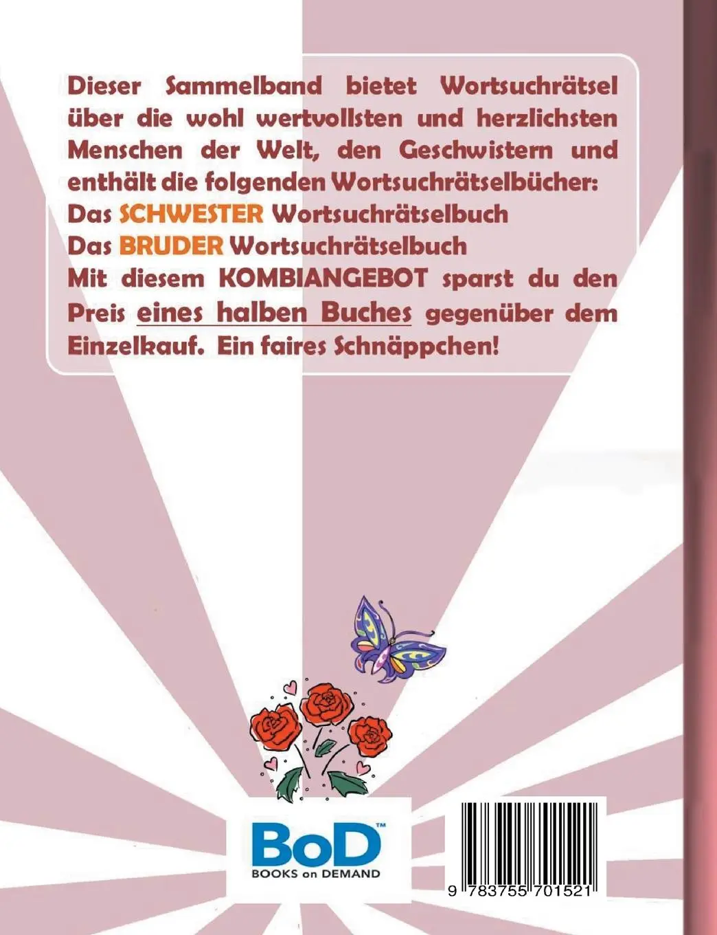 Rückseite: 9783755701521 | WORTSUCHRÄTSEL 2 in 1 SAMMELBAND SCHWESTER und BRUDER | Brian Gagg