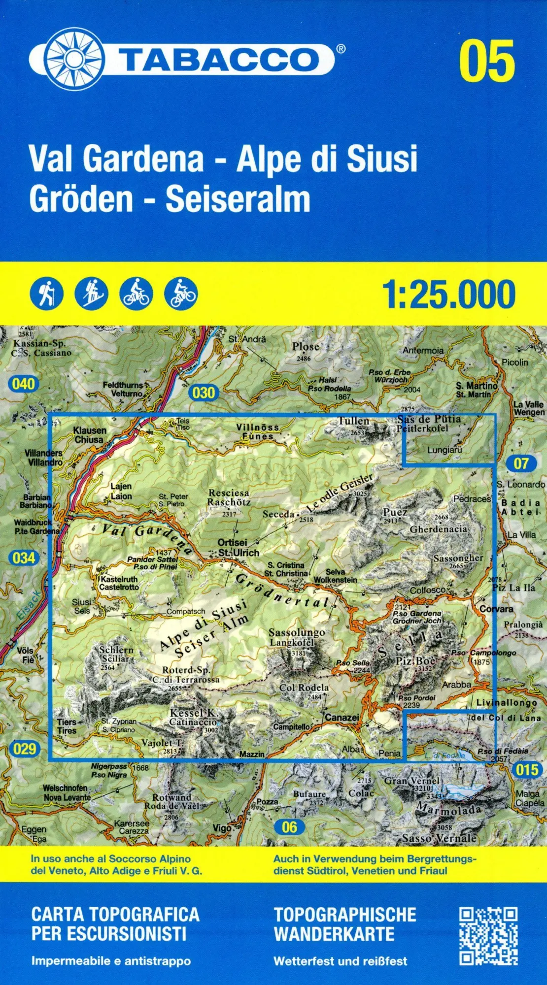 Cover: 9788883151521 | 05 Val Gardena- Alpe di Siusi- Gröden - Seiseralm | 1:25000 | 2022
