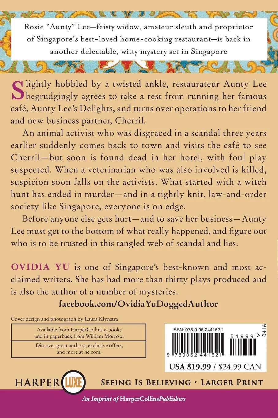 Rückseite: 9780062441621 | Aunty Lee's Chilled Revenge LP | Ovidia Yu | Taschenbuch | Englisch