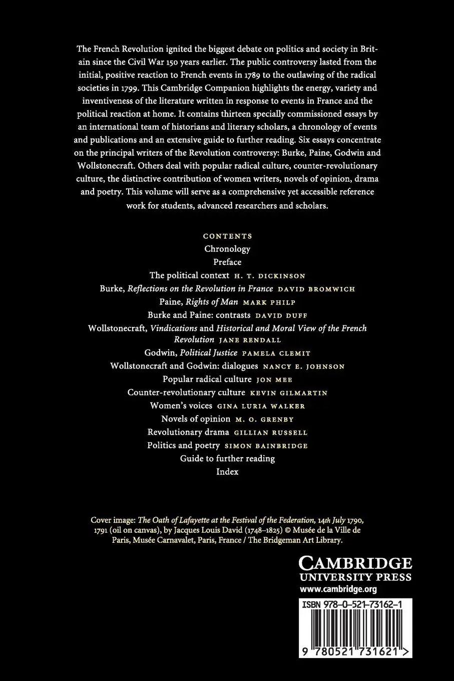 Rückseite: 9780521731621 | The Cambridge Companion to British Literature of the French...