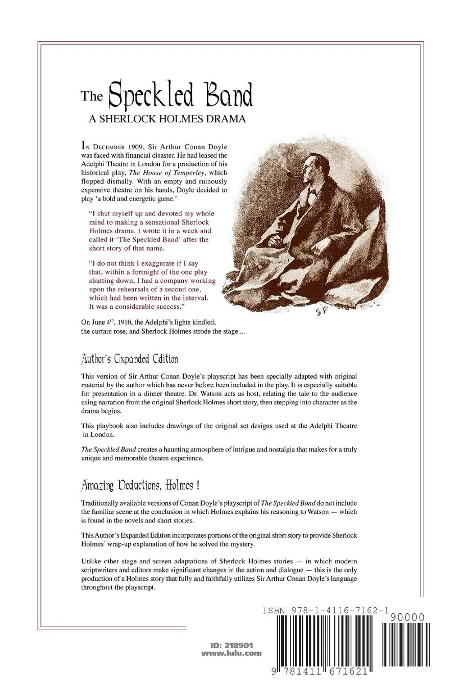 Rückseite: 9781411671621 | The Speckled Band - Author's Expanded Edition | Arthur Conan Doyle