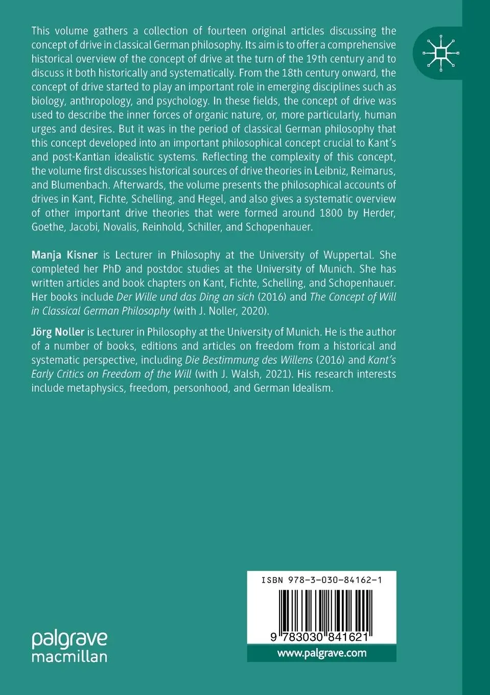 Rückseite: 9783030841621 | The Concept of Drive in Classical German Philosophy | Kisner (u. a.)