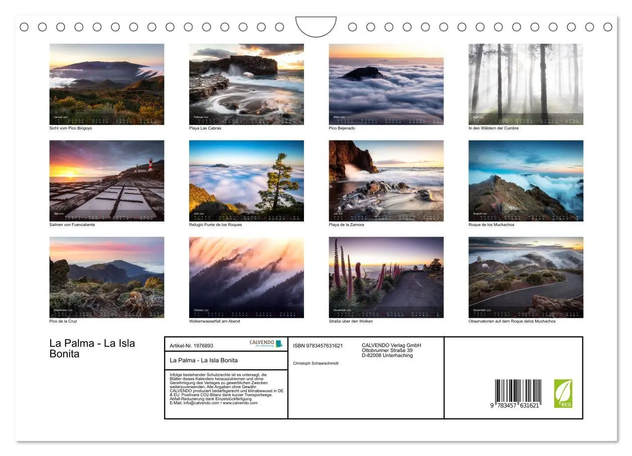 Bild: 9783457631621 | La Palma - La Isla Bonita (Wandkalender 2026 DIN A4 quer), CALVENDO...