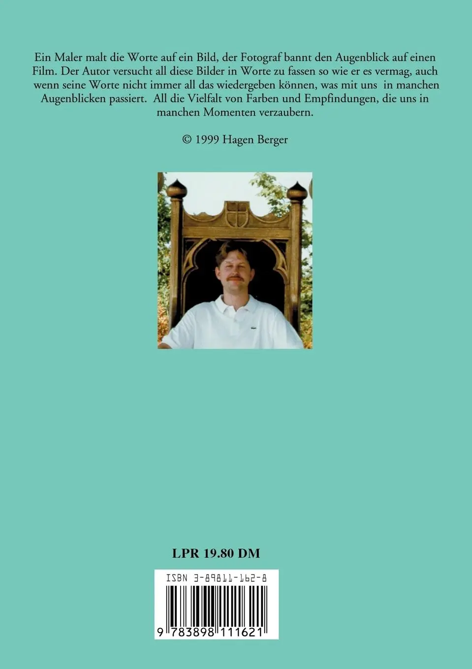 Rückseite: 9783898111621 | Augenblicke des Seins | Hagen Berger | Taschenbuch | 100 S. | Deutsch