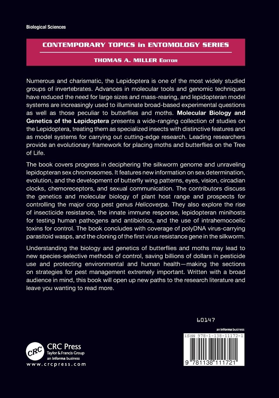 Rückseite: 9781138111721 | Molecular Biology and Genetics of the Lepidoptera | Goldsmith (u. a.)