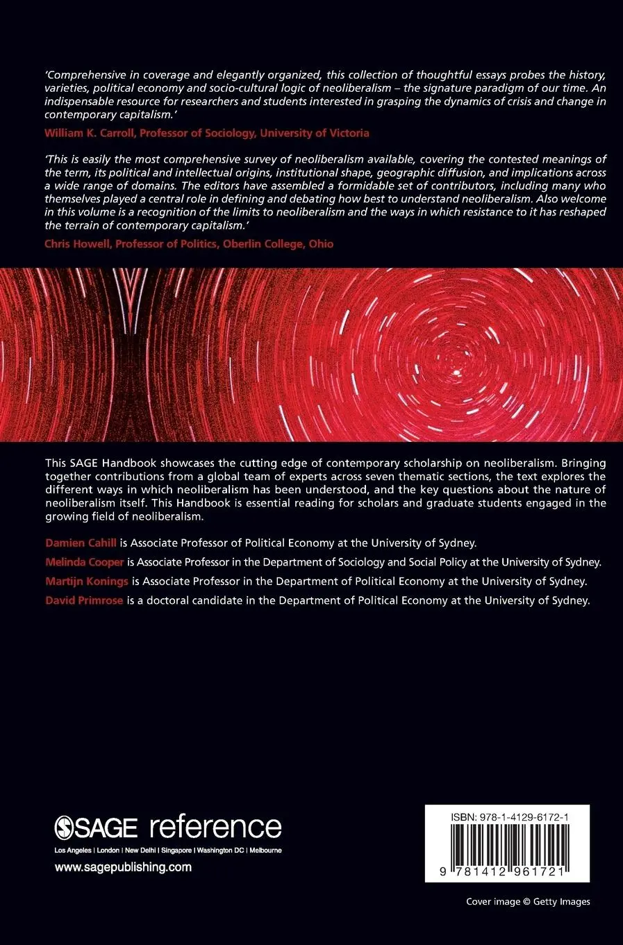 Rückseite: 9781412961721 | The SAGE Handbook of Neoliberalism | Damien Cahill (u. a.) | Buch