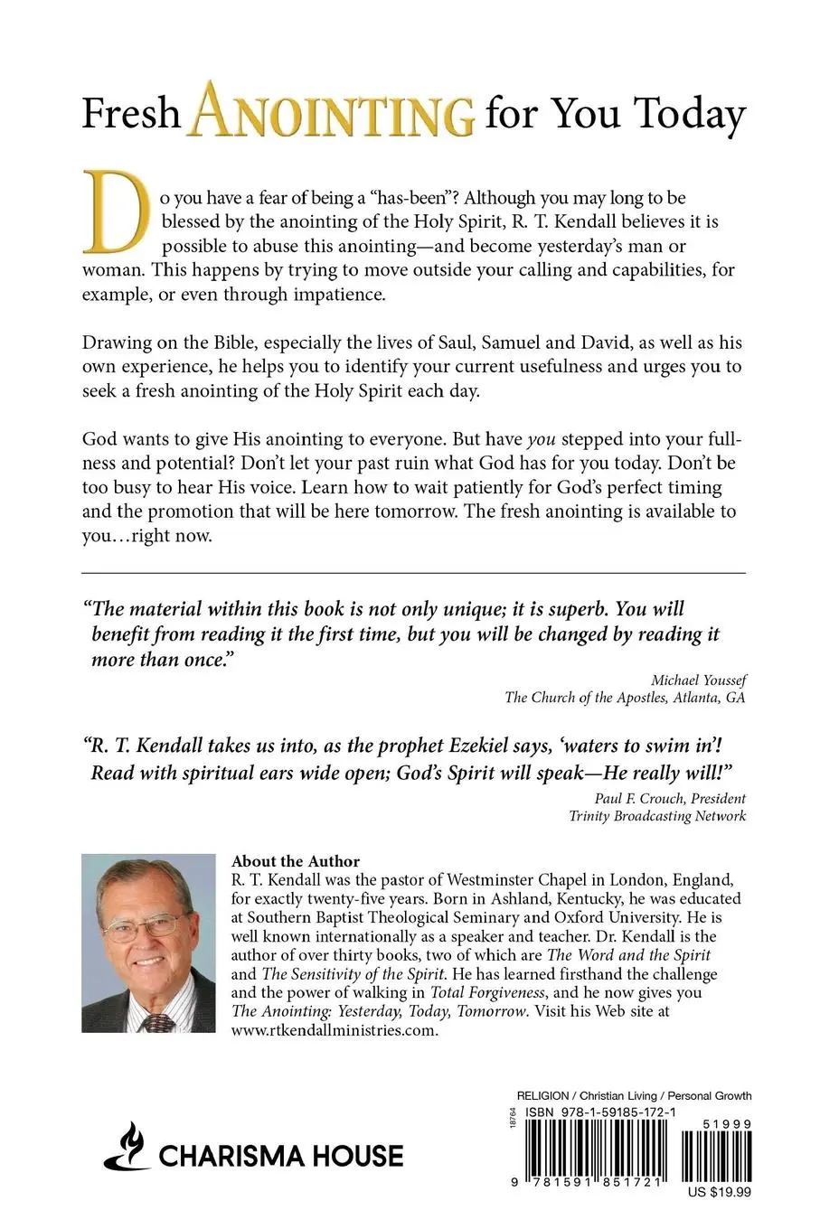 Rückseite: 9781591851721 | The Anointing | Yesterday, Today and Tomorrow | R T Kendall | Buch